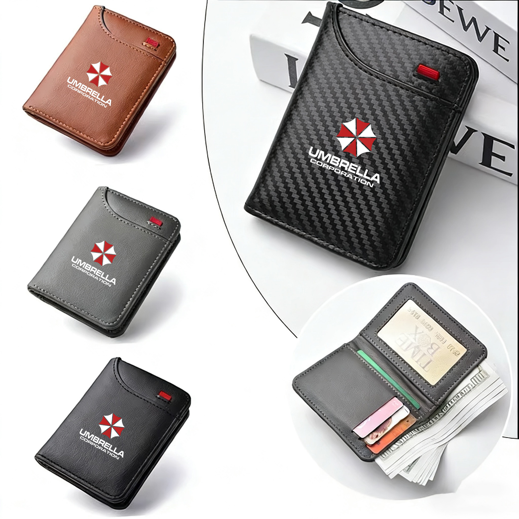 Men Accessories Organiser - Leather Ultra-thin Mini PU Carbon Fiber
