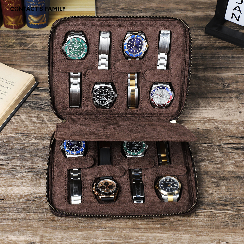 Men Accessories Organiser - New 2/4/6/8 Slots Genuine Leather Watch