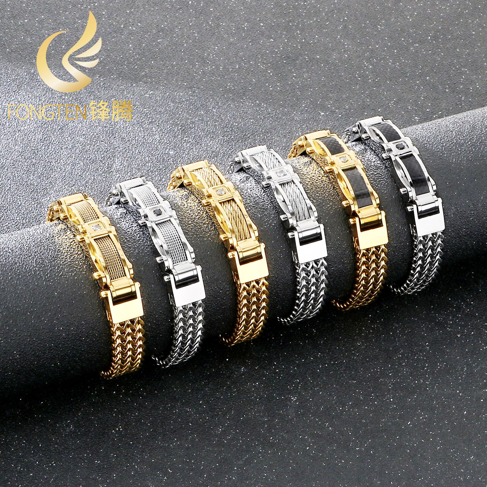 Men Accessories Ring And Bracelet - Fongten Men's Personality Mesh Wire Stainless