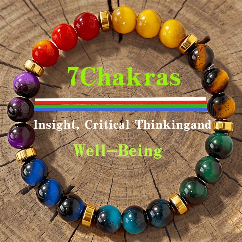 Men Accessories Gift Set - A seven-chakra yoga meditation bracelet |