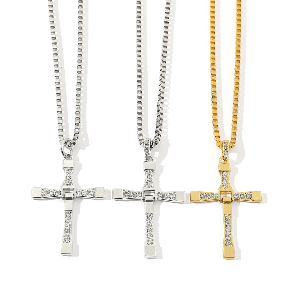 Men'S Accessories Jewelry - Fashion Punk Rhinestone Cross Necklace Movie