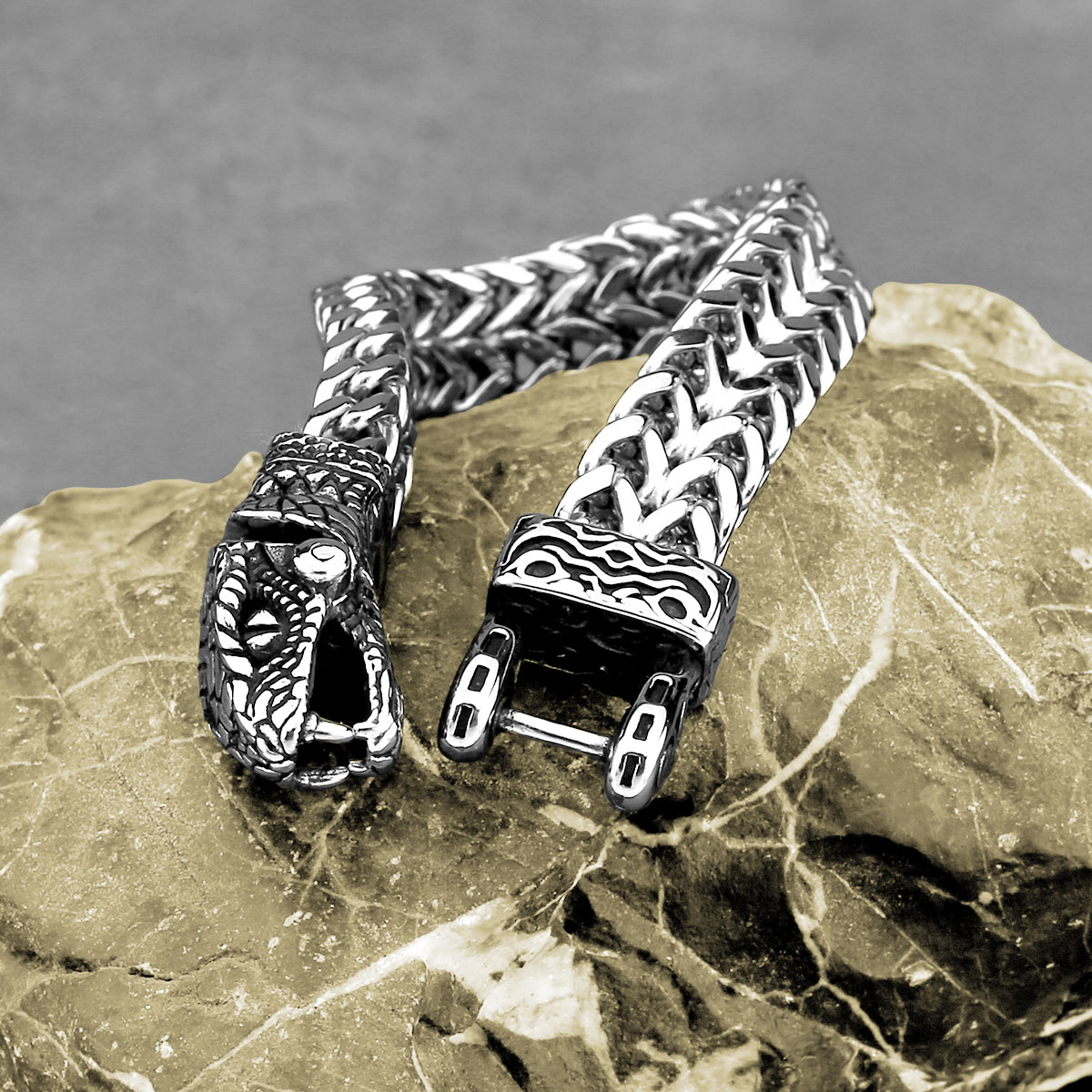 New Design Viking Snake Head M - Men Accessories Ring And Bracelet ulasan dan harga