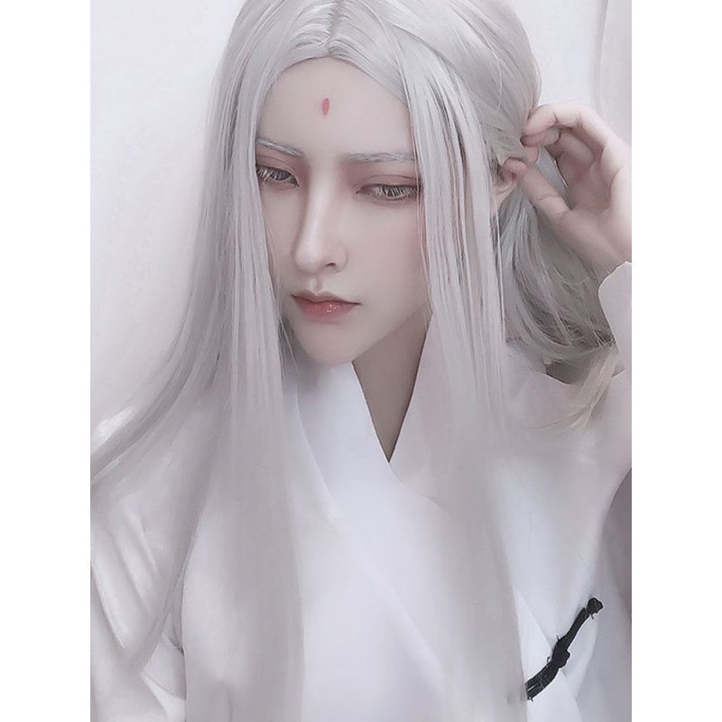Men Hanfu Long Straight Hair A - Men'S Accessories Anime ulasan dan harga