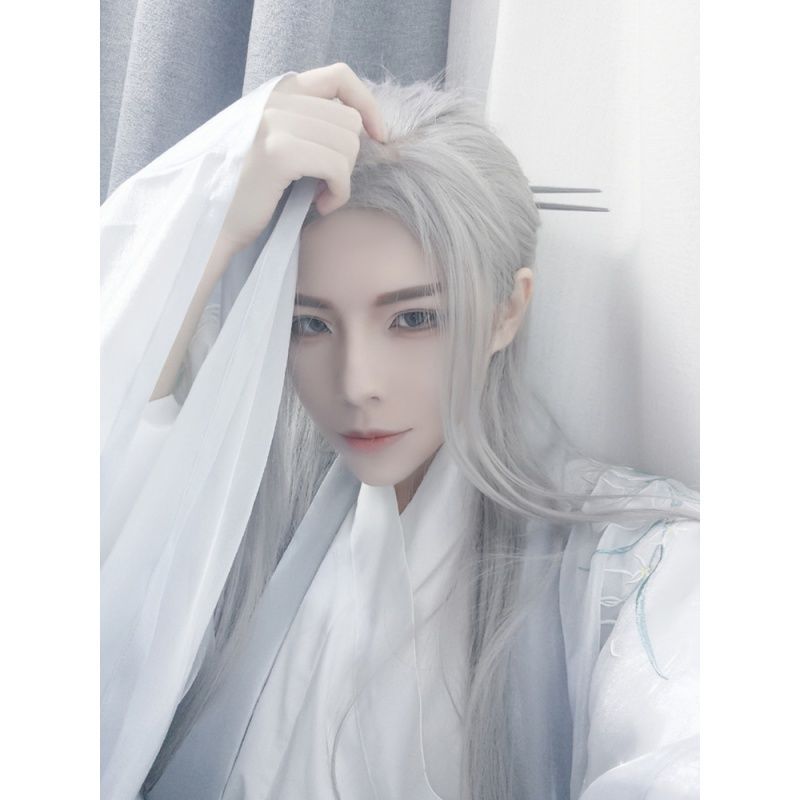 Men Hanfu Long Straight Hair A - Men'S Accessories Anime ulasan dan harga