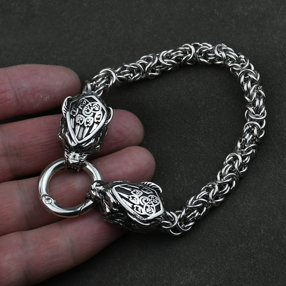 Norse Viking Wolf Head Bracele - Men Accessories Ring And Bracelet ulasan dan harga