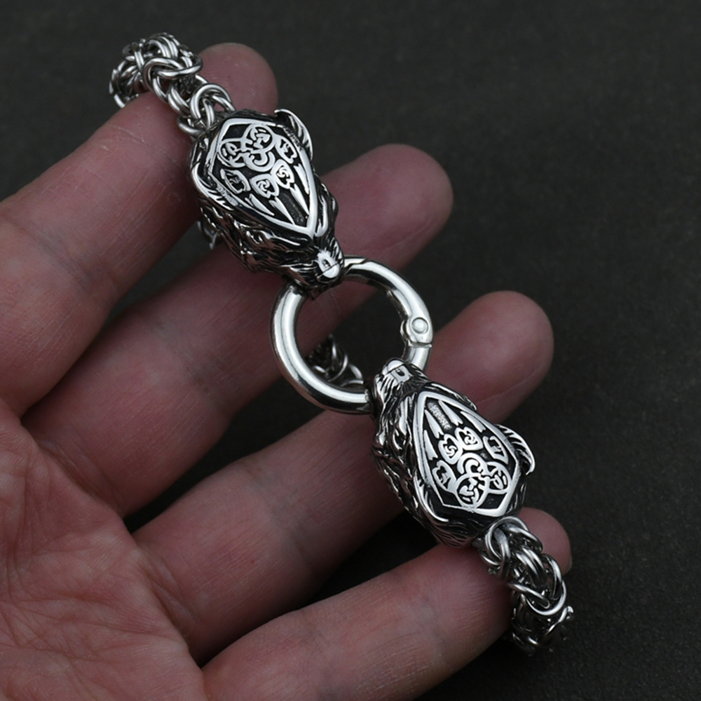 Norse Viking Wolf Head Bracele - Men Accessories Ring And Bracelet ulasan dan harga