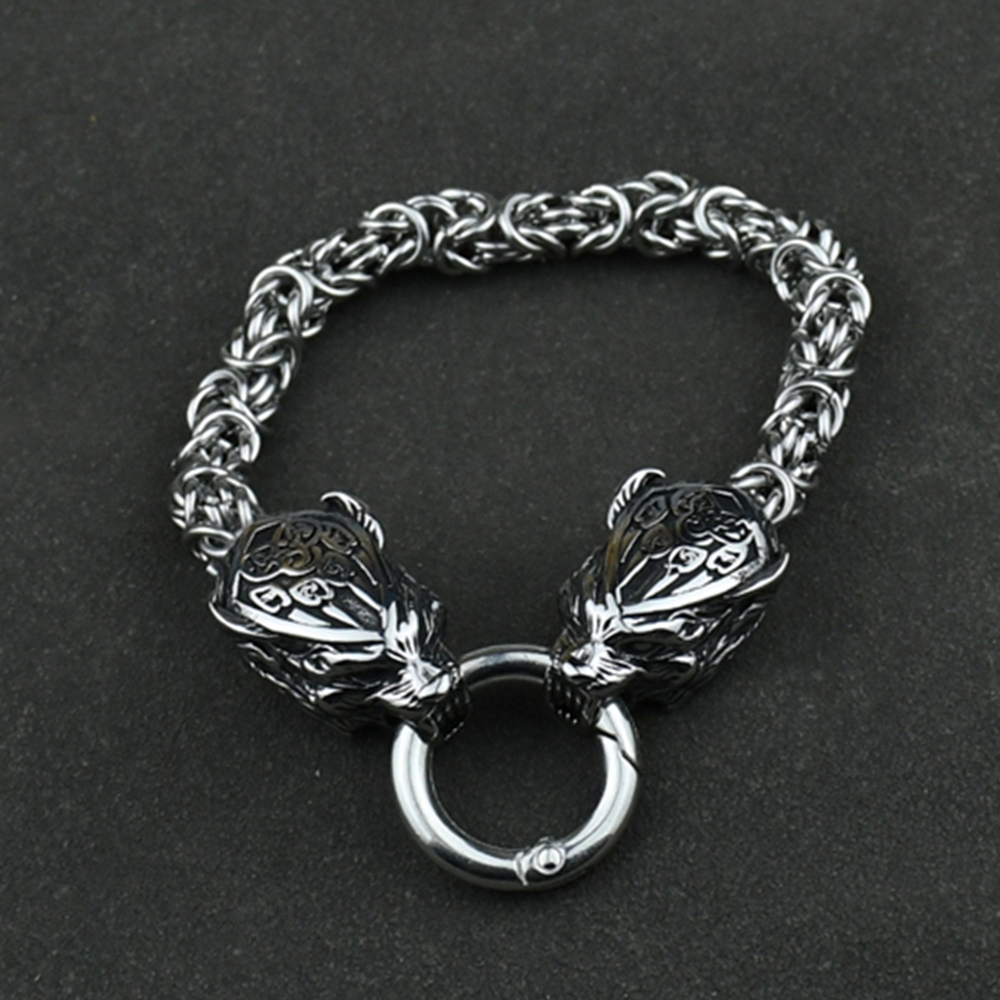 Norse Viking Wolf Head Bracele - Men Accessories Ring And Bracelet ulasan dan harga