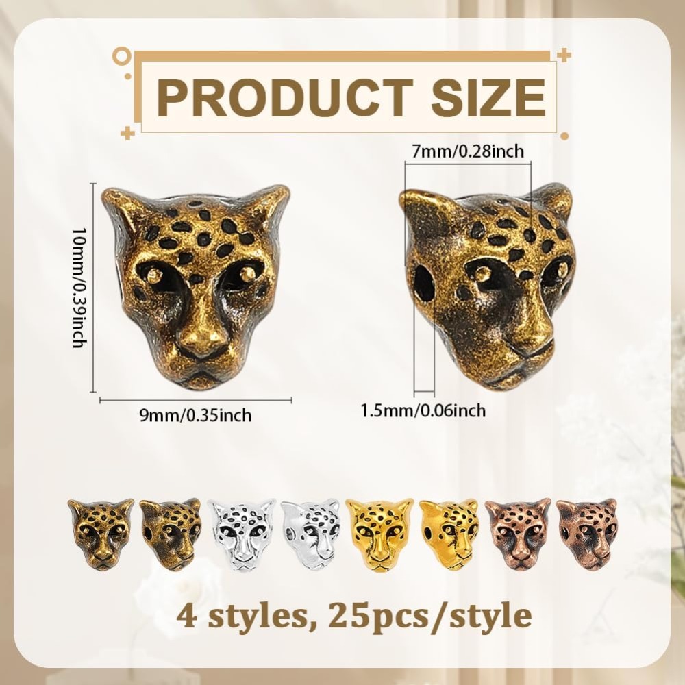 4 Colors Leopard Head Beads 10 - Bead Bracelet Men ulasan dan harga