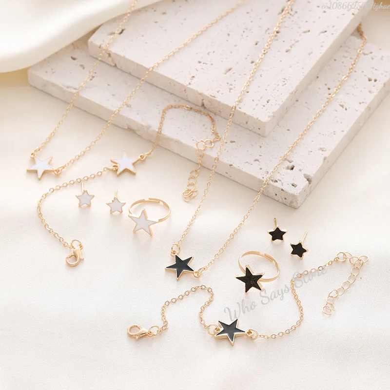5Pcs/set Stars Butterfly  Shap - Men Accessories Ring And Bracelet ulasan dan harga