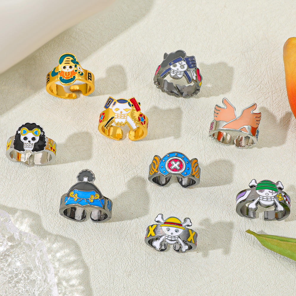 One Piece Skull Logo Adjustabl - Men Accessories Ring And Bracelet ulasan dan harga