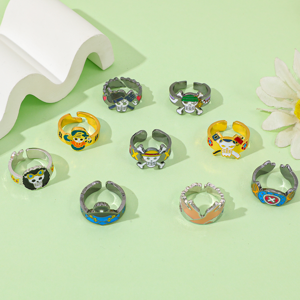 One Piece Skull Logo Adjustabl - Men Accessories Ring And Bracelet ulasan dan harga