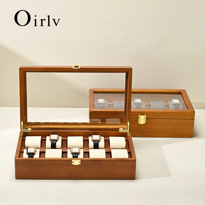Oirlv 10 Grids Watch Box Woode - Men Accessories Organiser ulasan dan harga