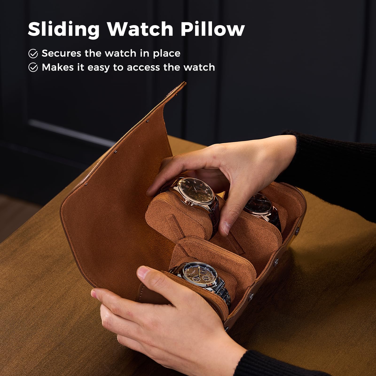 Luxury PU Leather Watch Case W - Men Accessories Organiser ulasan dan harga