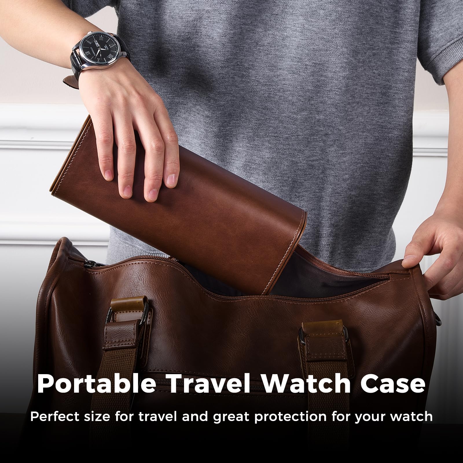 Luxury PU Leather Watch Case W - Men Accessories Organiser ulasan dan harga
