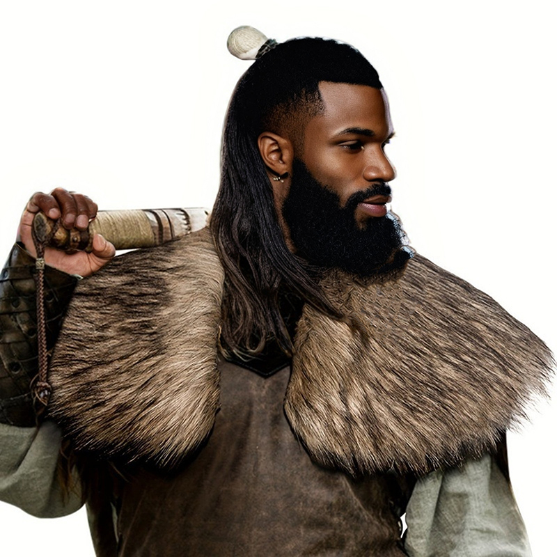 Medieval Faux Fur Collar Fur S - Men'S Viking Accessories ulasan dan harga
