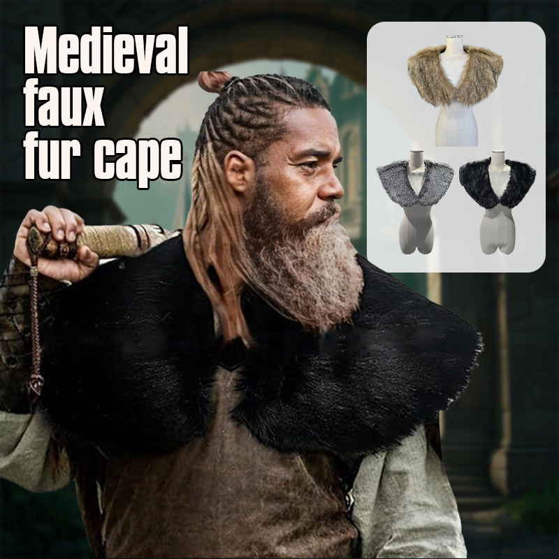 Medieval Faux Fur Collar Fur S - Men'S Viking Accessories ulasan dan harga