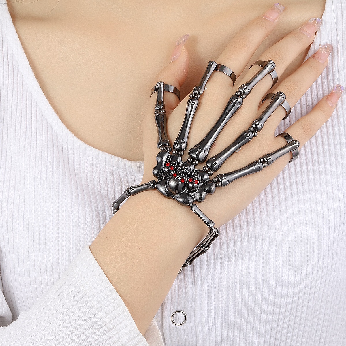 Gothic Skeleton Hand Bracelet  - Men Accessories Ring And Bracelet ulasan dan harga