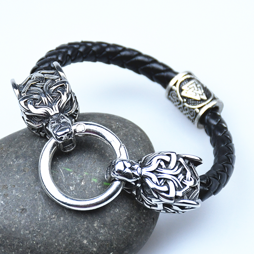 Stainless Steel Wolf Head Brac - Men Accessories Ring And Bracelet ulasan dan harga