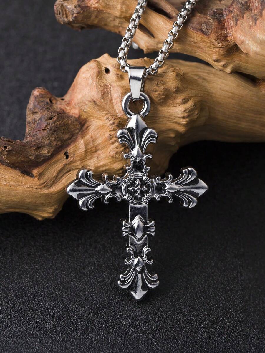 1pc Vintage Gothic Style Cross - Men Accessories Style ulasan dan harga