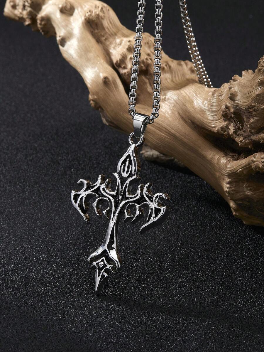 1pc Vintage Gothic Style Cross - Men Accessories Style ulasan dan harga