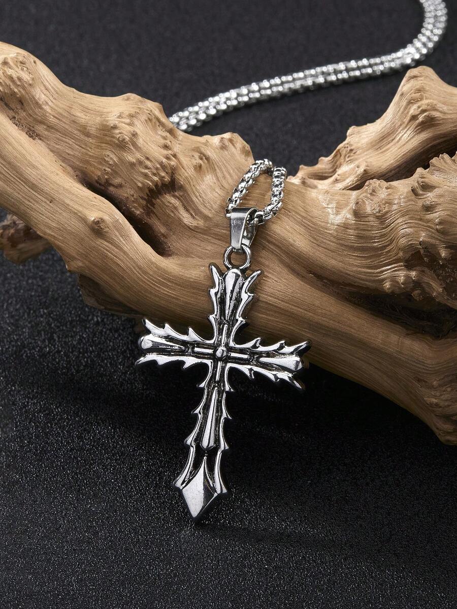 1pc Vintage Gothic Style Cross - Men Accessories Style ulasan dan harga