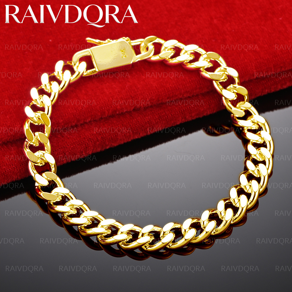 18K Gold Plated 8mm Side Chain - Men Accessories Chain And Bracelet ulasan dan harga