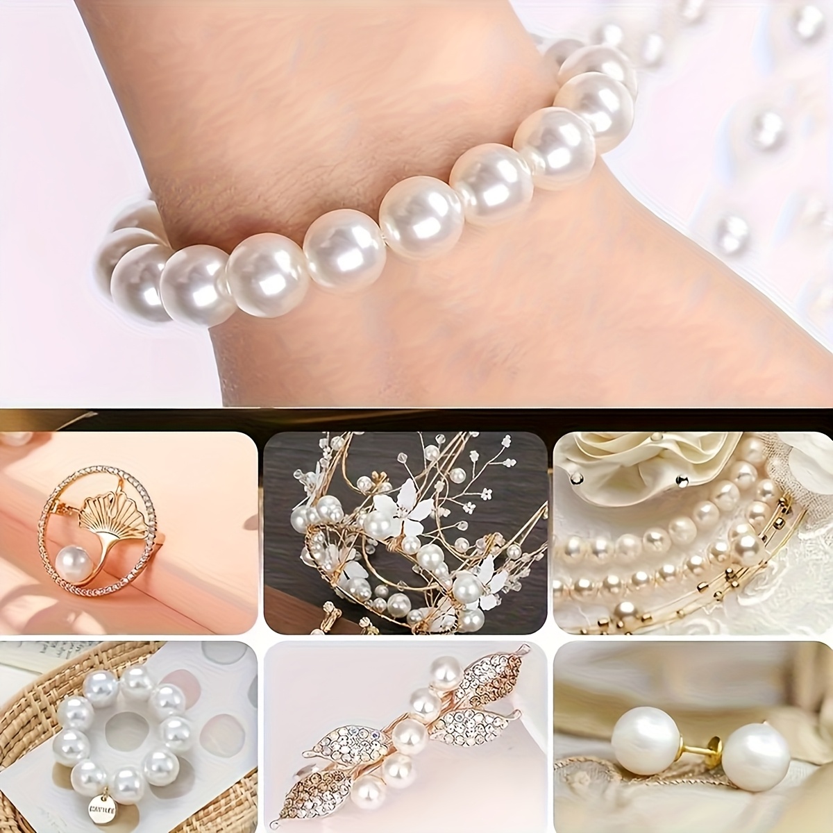1388pcs 4/6/8/10mm  Black, whi - Bead Bracelet Men ulasan dan harga