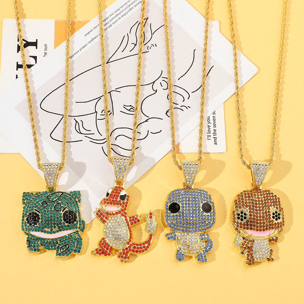 Diamond Studded Squirtle Neckl - Men'S Accessories Jewelry ulasan dan harga