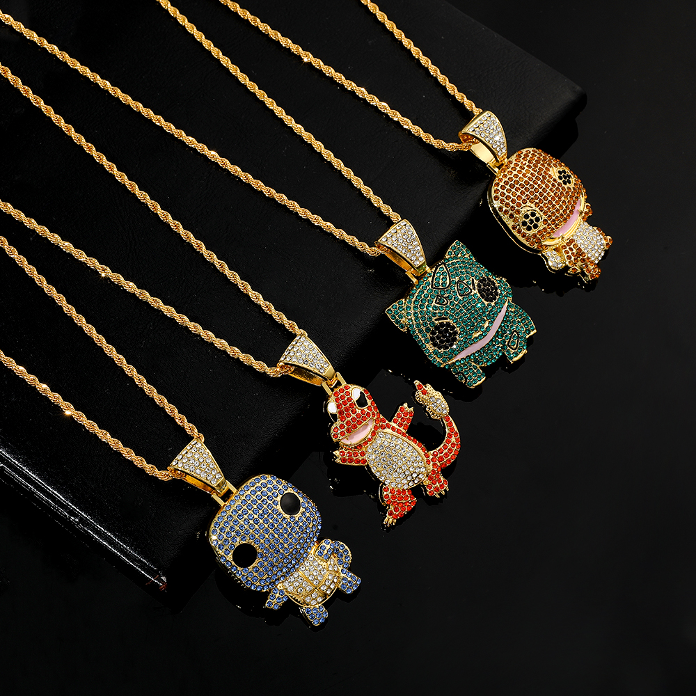 Diamond Studded Squirtle Neckl - Men'S Accessories Jewelry ulasan dan harga