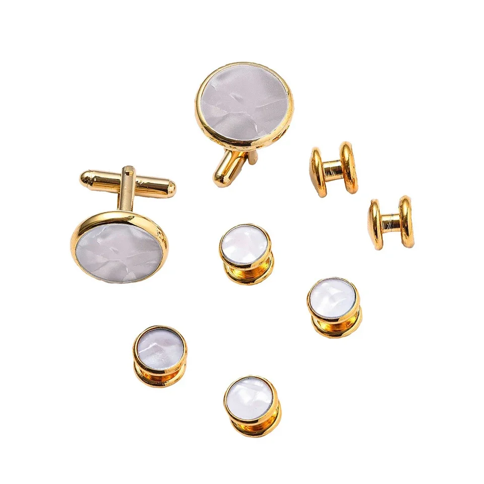 8PCS Elegant Copper Shell Cuff - Men Accessories Wedding ulasan dan harga