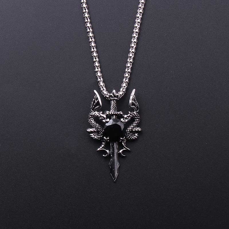Double Dragon Black Gem Cross  - Men'S Accessories Jewelry ulasan dan harga