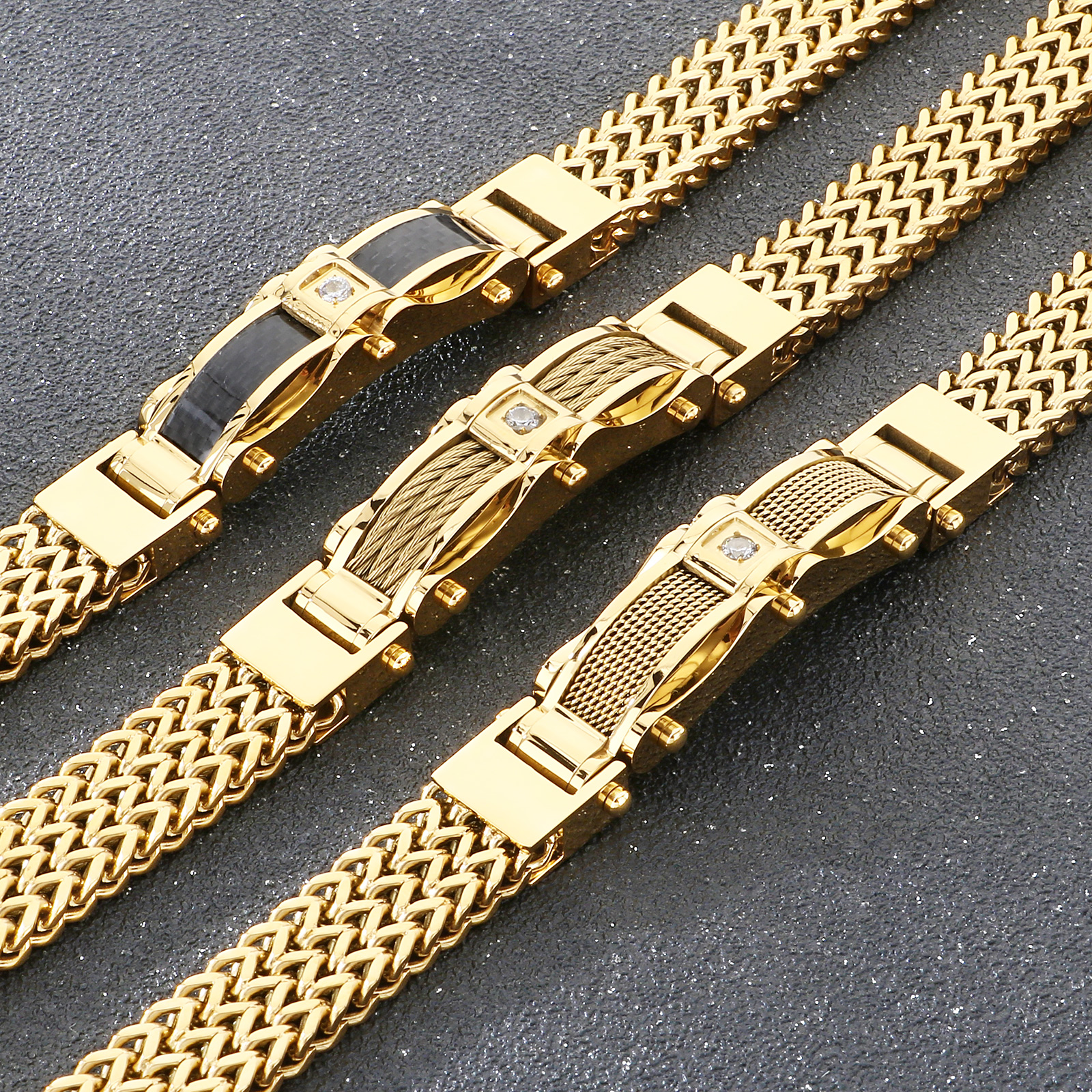 Fongten Men's Personality Mesh - Men Accessories Ring And Bracelet ulasan dan harga