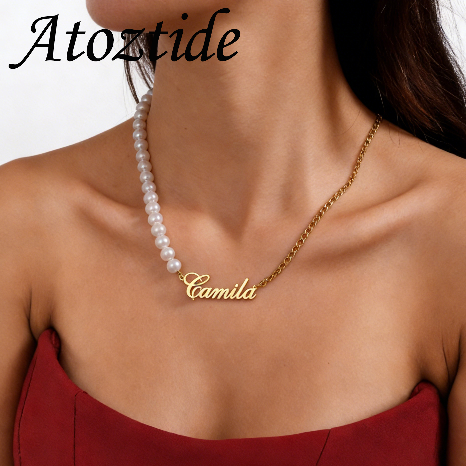 Atoztide Custom Name Necklace  - Bead Bracelet Men ulasan dan harga