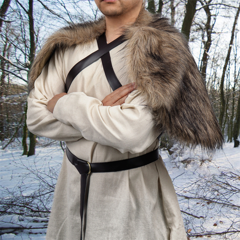 Man Medieval Faux Fur Cape Sho - Men'S Viking Accessories ulasan dan harga