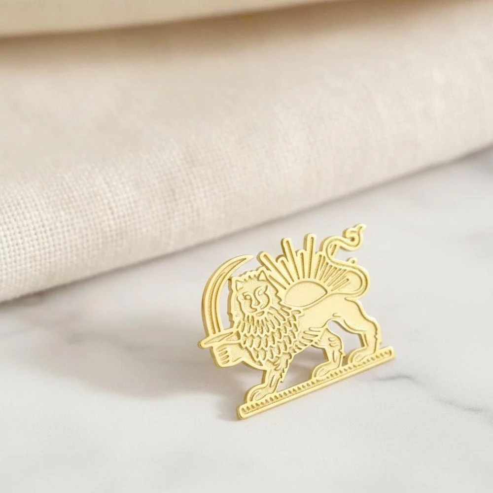 HIPEE Iran Lion Sun Pin Brooch - Men Accessories Gift Set ulasan dan harga