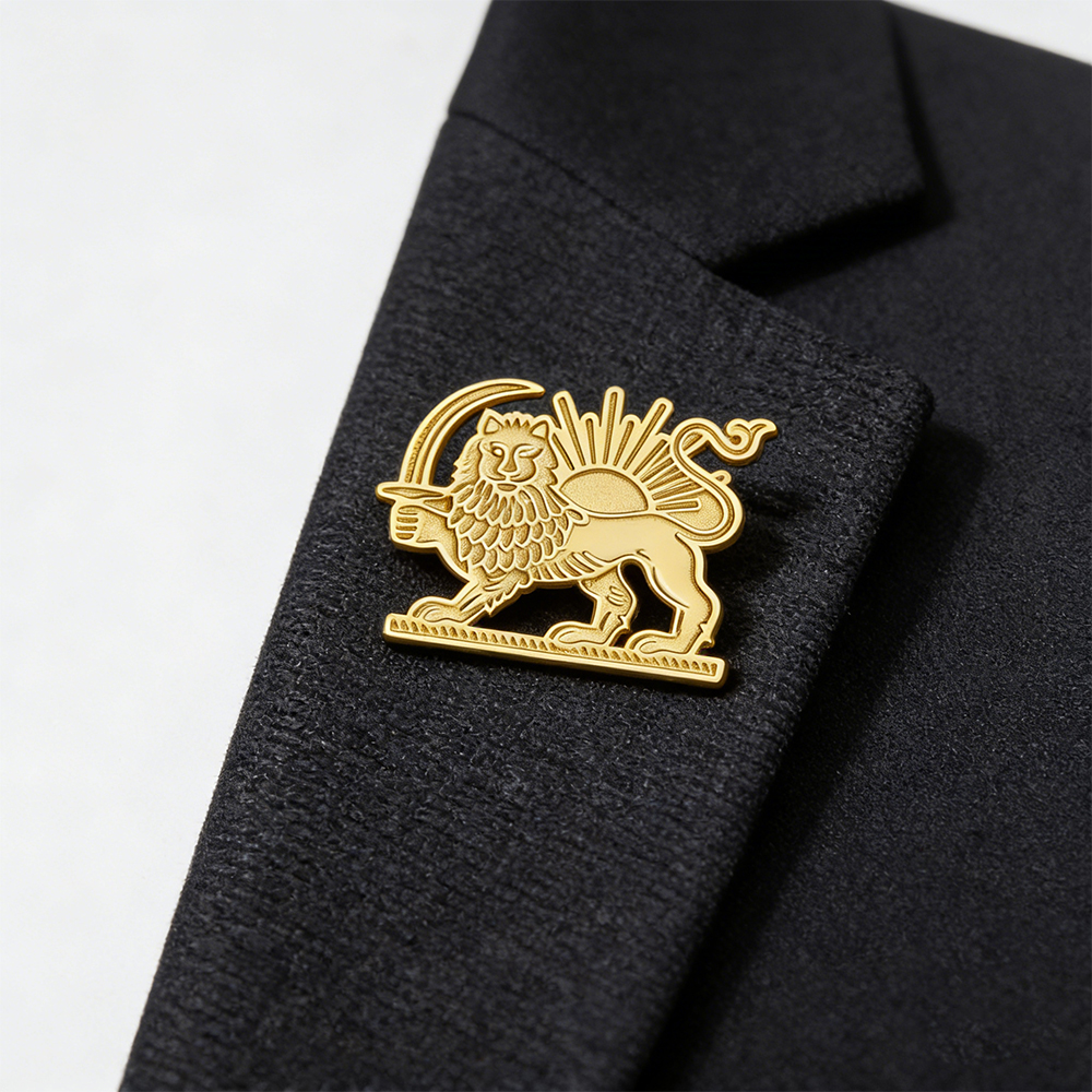 HIPEE Iran Lion Sun Pin Brooch - Men Accessories Gift Set ulasan dan harga