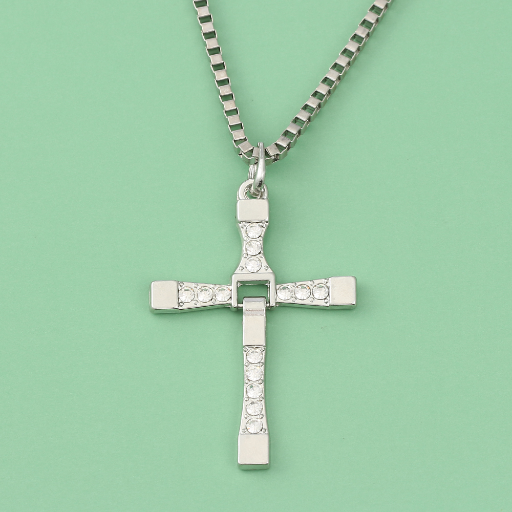 Fashion Punk Rhinestone Cross  - Men'S Accessories Jewelry ulasan dan harga