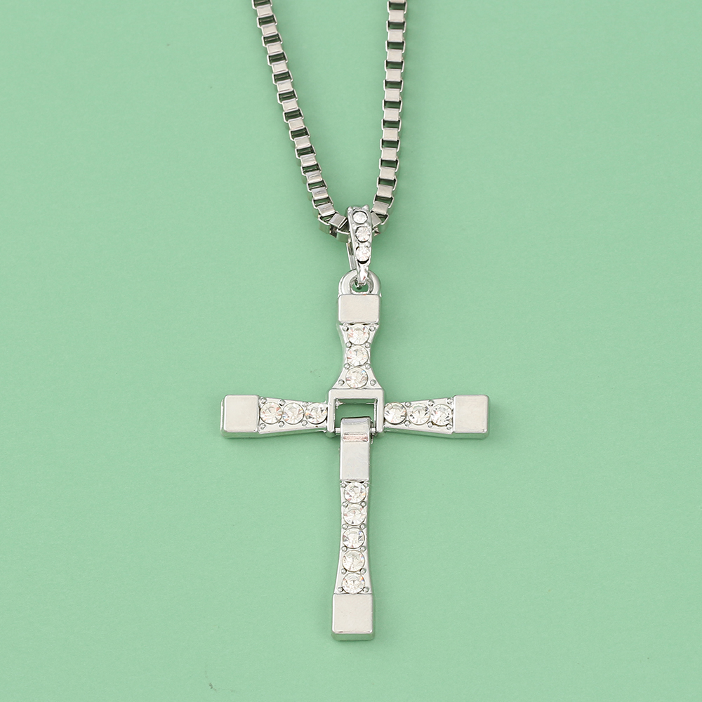 Fashion Punk Rhinestone Cross  - Men'S Accessories Jewelry ulasan dan harga